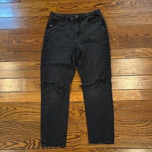 American Eagle Outfitters Black Distressed Boyfriend Jeans
